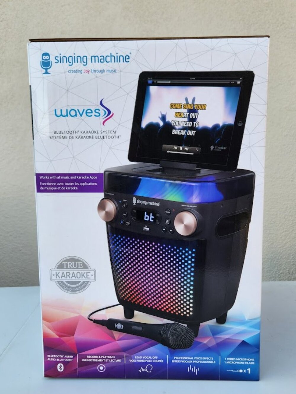 New Karaoke Singing Machine Portable Bluetooth Speaker Microphone Light Show Par - Picture 4 of 16